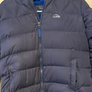 L.L. Bean Blue and Brown Fleece-Lined Jacket